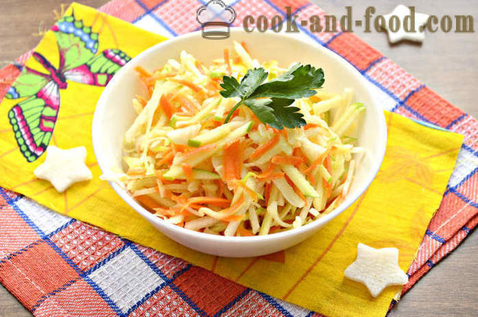 Salad of daikon radish and carrot, apple and cabbage - how to prepare a salad of daikon radish and butter, with a step by step recipe photos