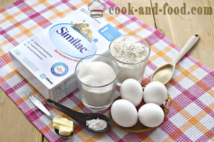 Simple cake recipe of baby food in the oven - how to cook a quick cake from the dry milk mixture, a step by step recipe photos