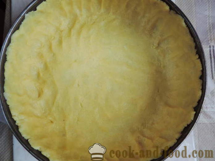 Homemade cheesecake with cottage cheese on a shortcrust pastry - how to make a cheesecake at home, step by step recipe photos