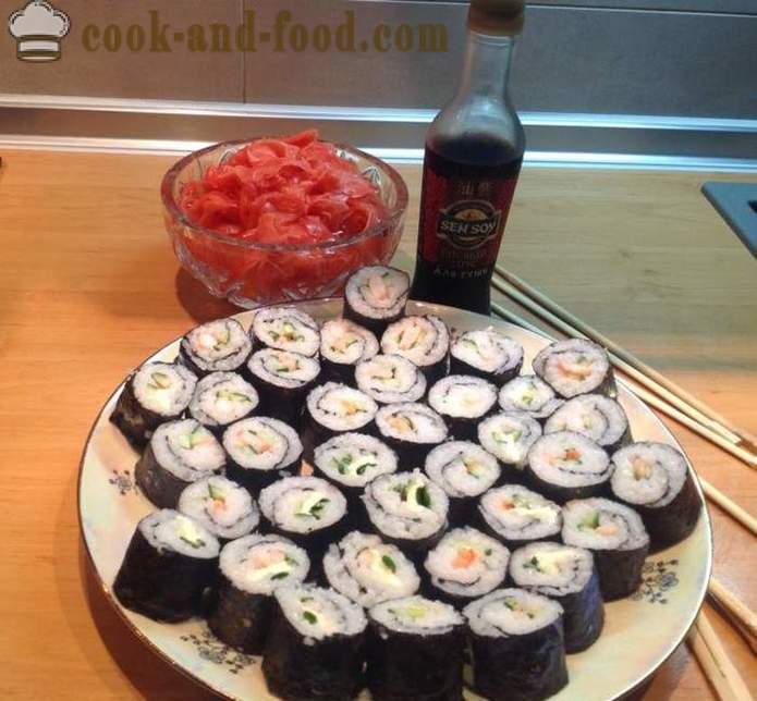 Delicious and simple toppings for sushi - how to make sushi at home, step by step recipe photos