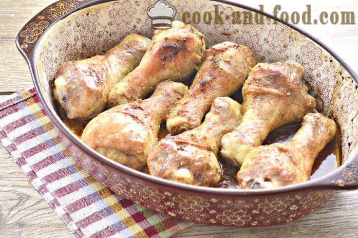 Delicious chicken drumsticks in the oven - as a delicious baked chicken drumstick, a step by step recipe photos