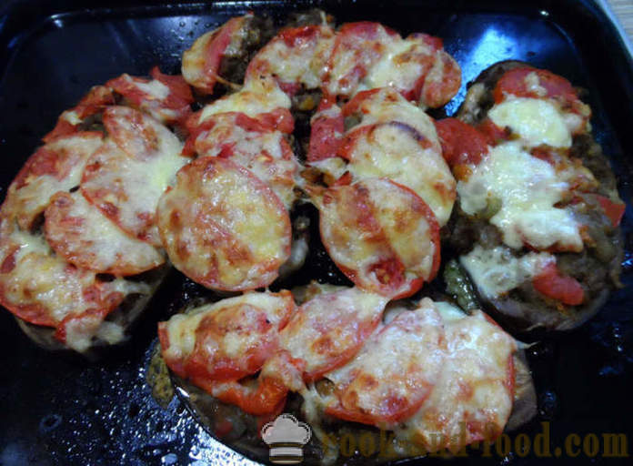 Eggplant stuffed with baked in the oven - like eggplant bake in the oven, with a step by step recipe photos