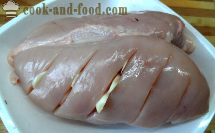 Larded breast of chicken in beer - how to cook chicken breasts in the oven, with a step by step recipe photos