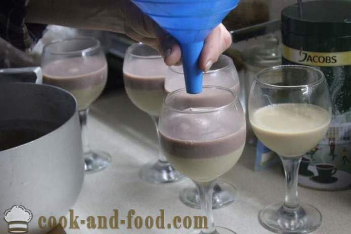 Panna cotta dessert without gelatin and cream - how to make the panna cotta at home, step by step recipe photos
