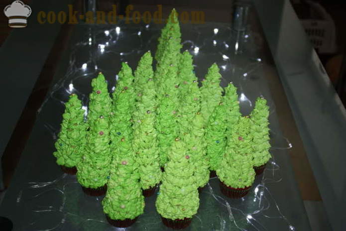 Christmas cakes Christmas trees - how to cook Christmas cakes Christmas trees at home step by step recipe photos