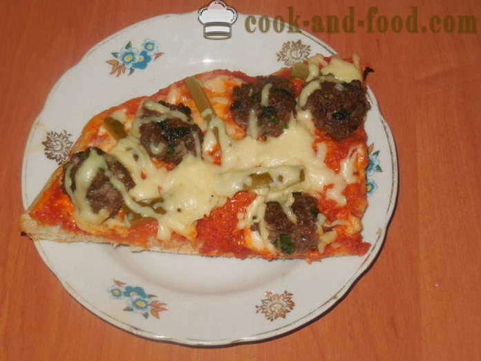 Lazy thick pita pizza in the oven - how to cook from the finished pita pizza, a step by step recipe photos