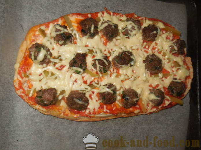 Lazy thick pita pizza in the oven - how to cook from the finished pita pizza, a step by step recipe photos