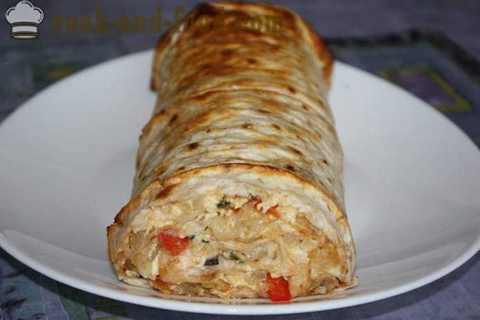 Pita bread with scrambled eggs and cheese in the oven - how to prepare rolls of pita bread, a step by step recipe roll of pita bread with scrambled eggs and cheese