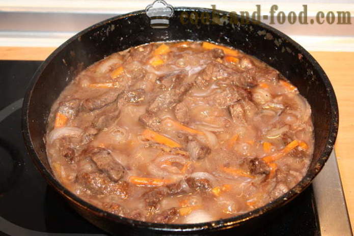 Meat Beef Stroganoff with wine and vegetables - a step by step recipe with photos how to cook beef stroganoff with gravy