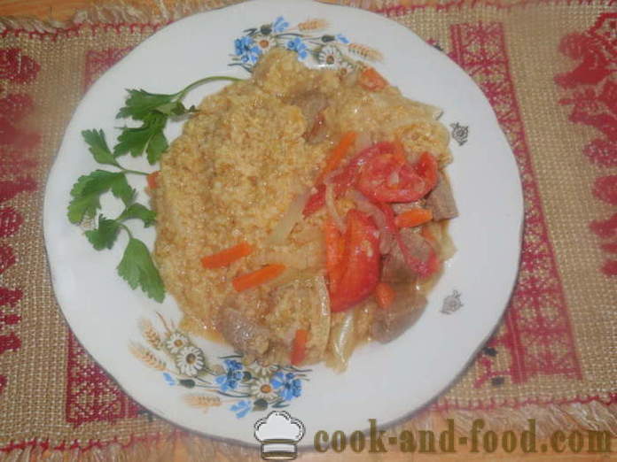 Bulgur wheat porridge with meat and vegetables - how to cook bulgur in multivarka, step by step recipe photos