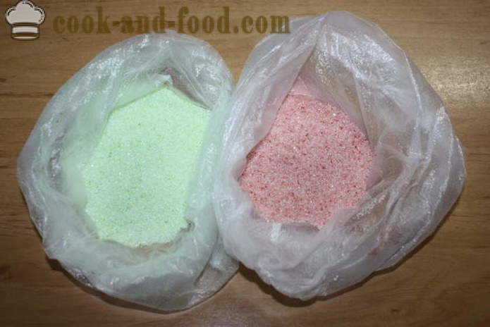 Colored sugar with your hands - how to make colored sugar at home, step by step recipe photos