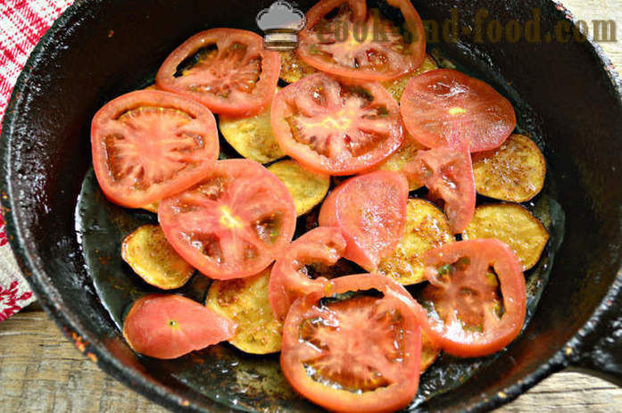 Omelette with eggplants and tomatoes - how to prepare fried eggplant with eggs and tomatoes, a step by step recipe photos