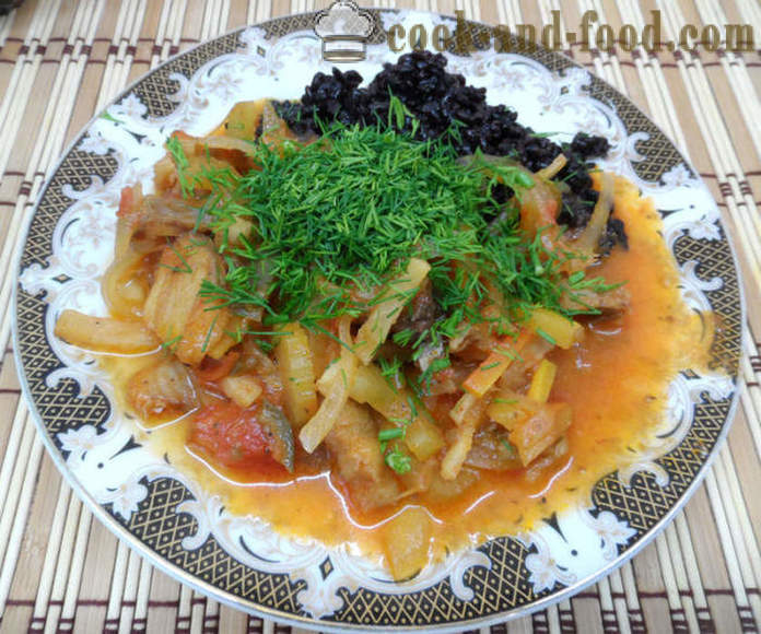 Fish stew with vegetables and rice side dish - like a fish stew with vegetables in multivarka, step by step recipe photos