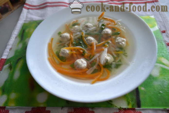 Korean soup with noodles and meatballs - how to cook Korean soup recipe with photos poshagovіy
