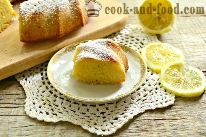 Lemon pie on semolina and yogurt in the shape of the cake - how to make kefir manna, a step by step recipe photos