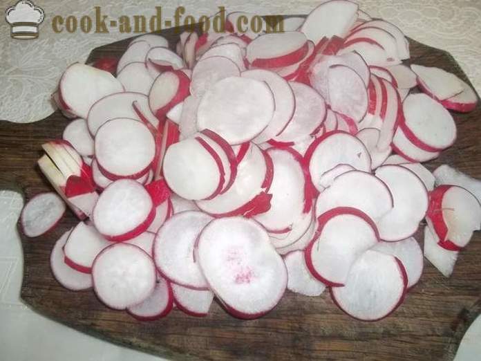 Delicious salad of radish with egg and green onion - how to prepare a salad of radish, a step by step recipe photos