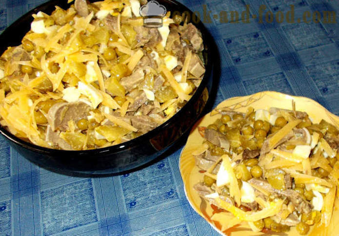 Simple salad of pork tongue - how to prepare a salad of language with eggs, step by step recipe photos