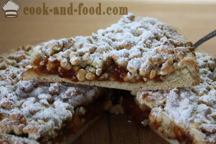 Sand pie with jam and crumb - how to make a sand cake with jam, marmalade or jam, a step by step recipe photos
