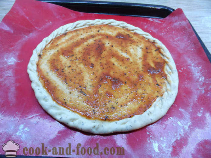 The simplest homemade pizza by leaps and bounds and the best toppings for pizza - how to cook pizza yeast, a step by step recipe photos