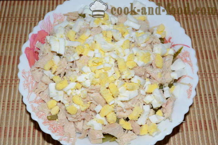 Celery salad with chicken, egg, cucumber and mayonnaise - How to prepare a salad of celery root, a step by step recipe photos