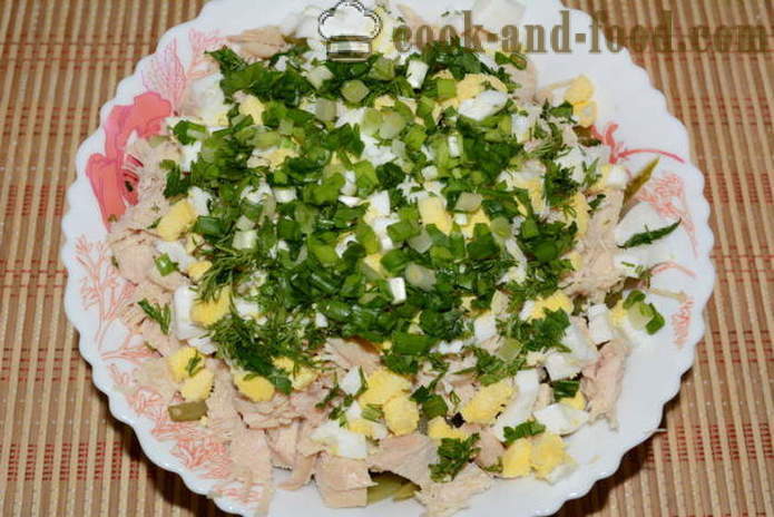 Celery salad with chicken, egg, cucumber and mayonnaise - How to prepare a salad of celery root, a step by step recipe photos