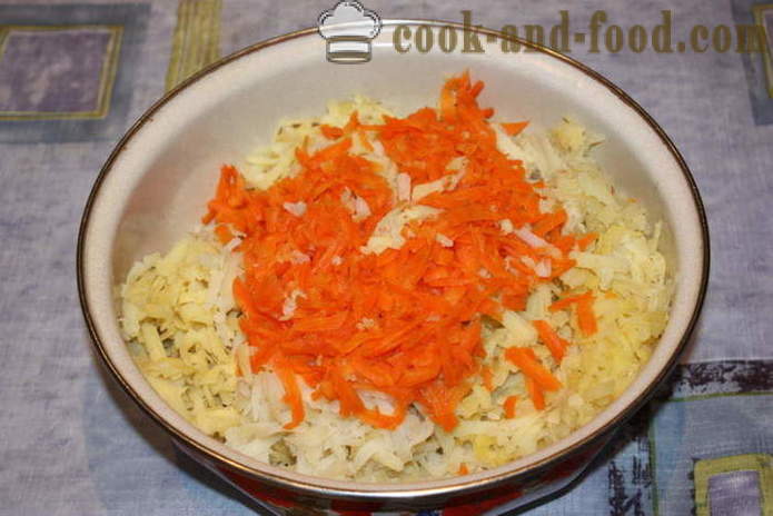 Potato patties with onions and carrots - how to cook a potato patties boiled potatoes, with a step by step recipe photos
