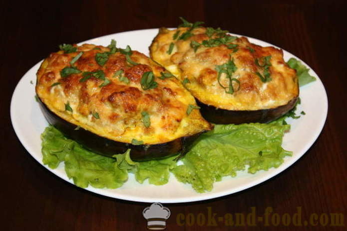 Eggplant stuffed with meat baked in the oven - how to cook stuffed eggplant, step by step recipe photos