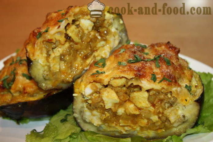 Eggplant stuffed with meat baked in the oven - how to cook stuffed eggplant, step by step recipe photos