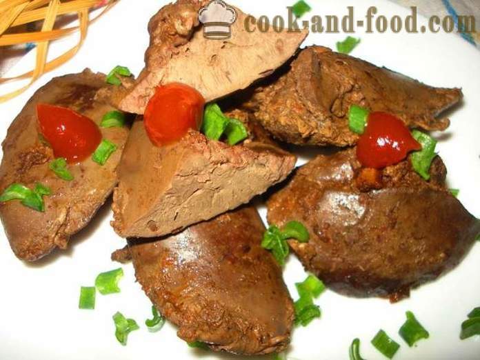 Braised turkey liver in tomato sauce - both delicious roast turkey liver, a step by step recipe photos