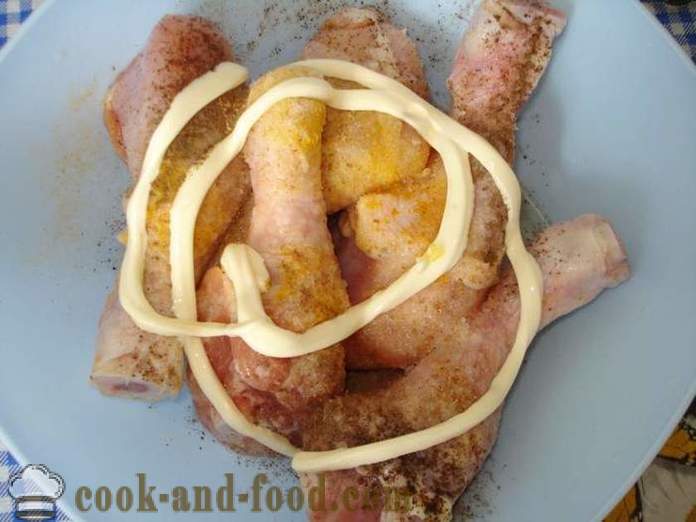 Baked chicken legs in multivarka - how to bake chicken legs in multivarka, step by step recipe photos