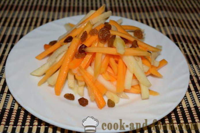 Pumpkin salad with apples and raisins with orange sauce - how to cook pumpkin salad with apples, a step by step recipe photos