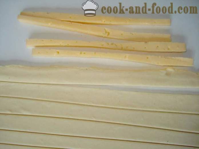 Homemade cheese in puff pastry sticks to beer - how to cook cheese sticks at home, step by step recipe photos