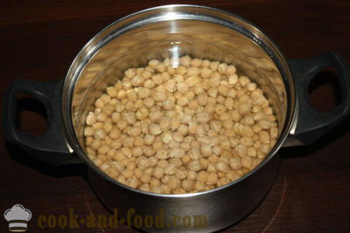 Homemade hummus of chickpeas - how to make hummus at home, step by step recipe photos