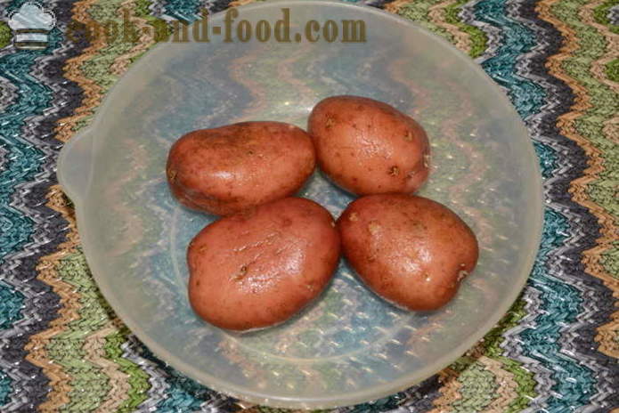 Quick baked potato in the microwave - how delicious baked potatoes in the microwave in the skin, with a step by step recipe photos