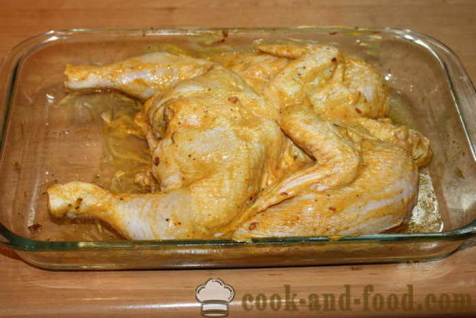 Baked chicken in the oven - as a delicious baked chicken in the oven, with a step by step recipe photos
