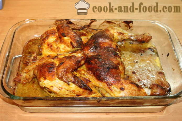 Baked chicken in the oven - as a delicious baked chicken in the oven, with a step by step recipe photos