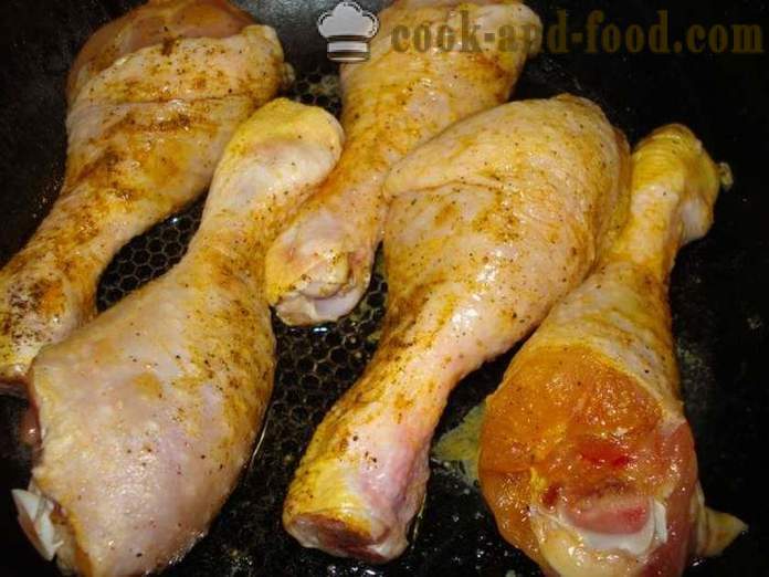 Chicken drumstick in soy sauce - both delicious to cook chicken drumsticks in a frying pan, a step by step recipe photos