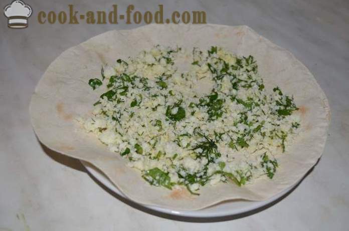 Pie of pita bread with cheese in the oven - how to cook a pie pita with cheese and herbs, with a step by step recipe photos