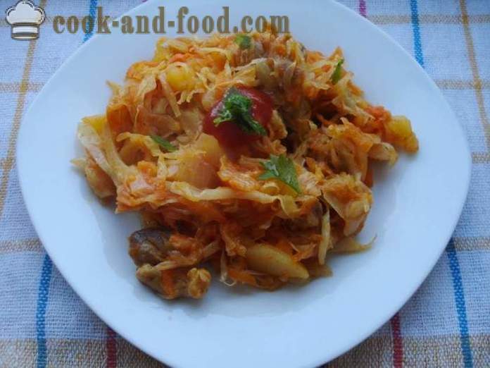 Vegetable stew with meat and potatoes and cabbage - how to cook vegetable stew with meat and vegetables, with a step by step recipe photos