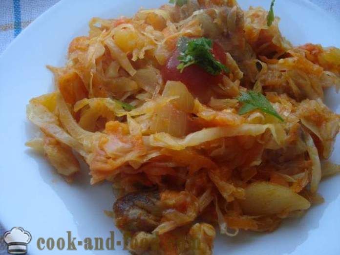 Vegetable stew with meat and potatoes and cabbage - how to cook vegetable stew with meat and vegetables, with a step by step recipe photos