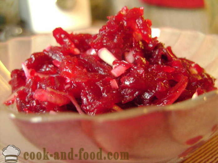 Beetroot salad without mayonnaise, garlic and onions - how to prepare a salad of beets, a step by step recipe photos