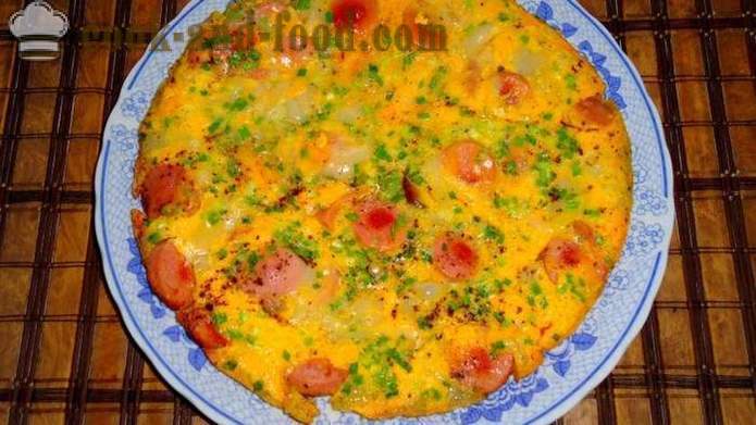 Large fried eggs with sausages of ostrich eggs - how to cook an omelette of ostrich eggs, step by step recipe photos