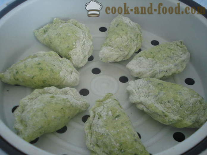 Lush dumplings steamed, yogurt and potatoes - how to cook dumplings with potatoes steamed, with a step by step recipe photos