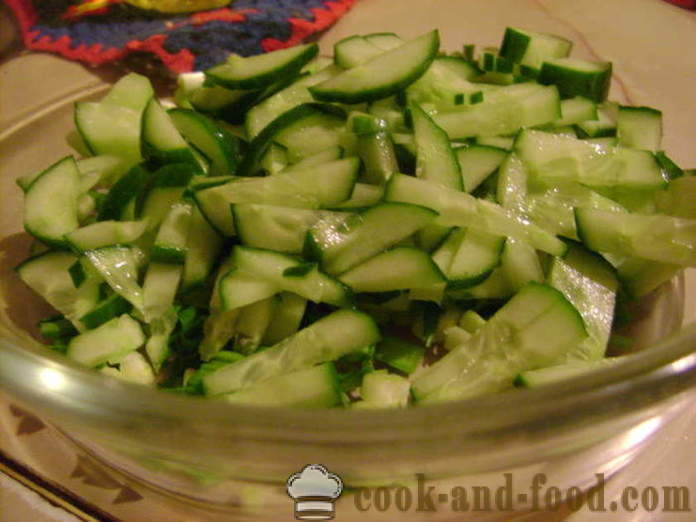 Salad: cucumbers, eggs, chives and mayonnaise - how to make cucumber salad with mayonnaise, a step by step recipe photos