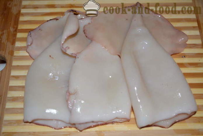 How to cook squid salad that were soft, with a step by step recipe photos