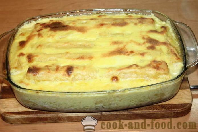 Cannelloni with stuffing in the oven in a creamy sauce - how to cook cannelloni with minced meat in the oven, with a step by step recipe photos