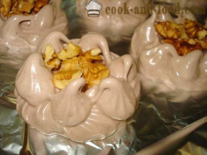 Chocolate meringue with nuts - how to make a chocolate meringue at home, step by step recipe photos