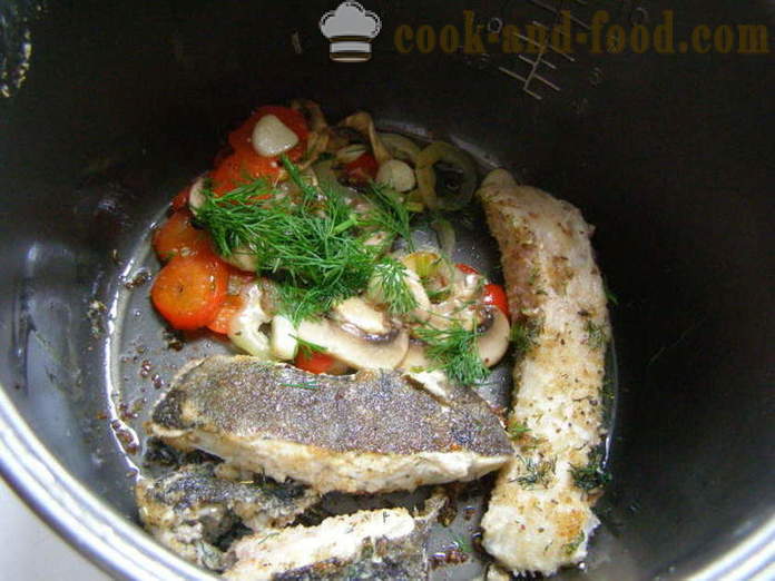 Fried flounder in multivarka with vegetables and mushrooms - both tasty to cook flounder in multivarka, step by step recipe photos