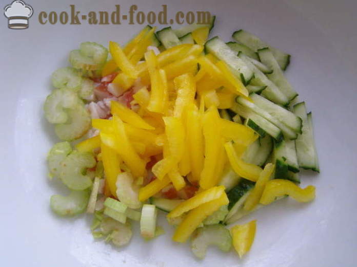 Quick salad with bacon - how to make quick and tasty salad, a step by step recipe photos
