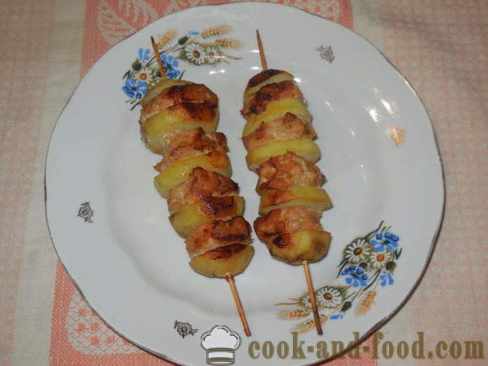 Potatoes with minced meat baked in the oven on skewers - how to bake potatoes with minced meat in the oven, with a step by step recipe photos